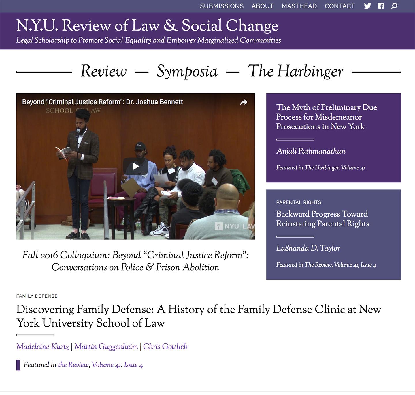 NYU: Review of Law and Social Change: RLSC Homepage