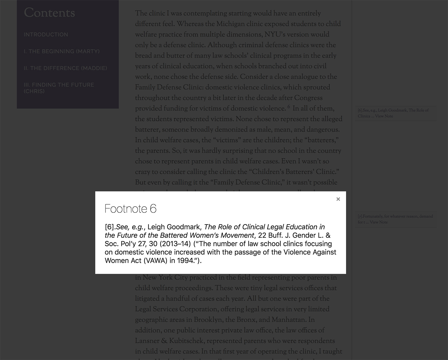 NYU: Review of Law and Social Change: Footnotes Lightbox Popup