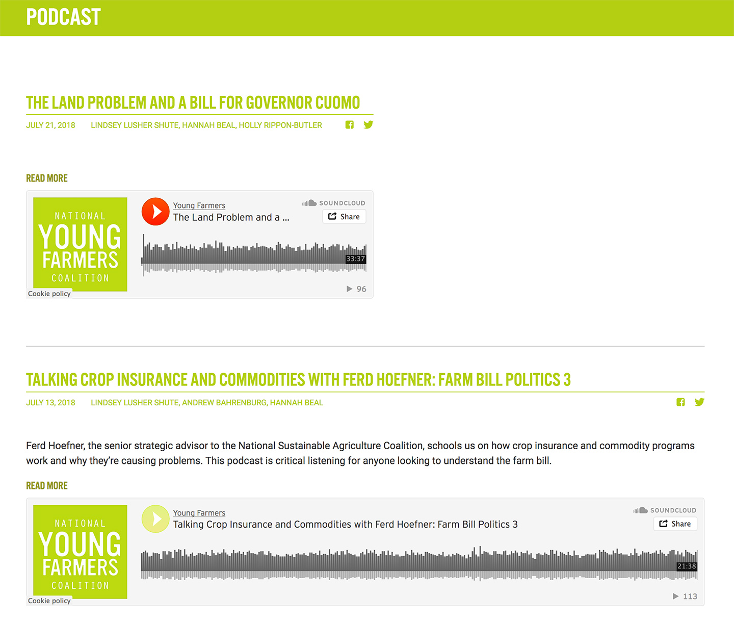 National Young Farmers Coalition: NYFC Featured Podcasts
