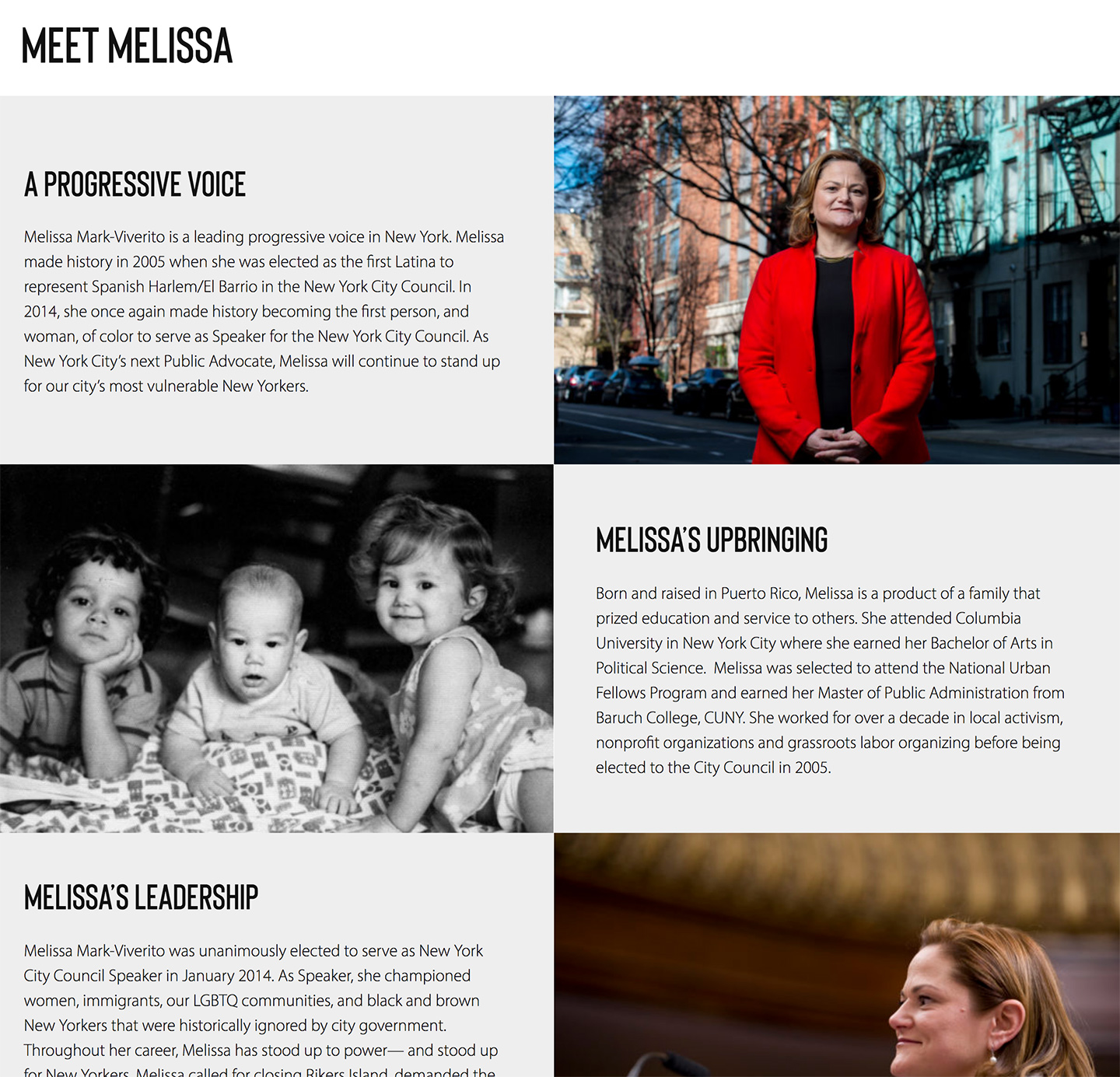 Melissa Mark-Viverito for Public Advocate: Meet Melissa - A Timeline of Mark-Viverito's life and accomplishments
