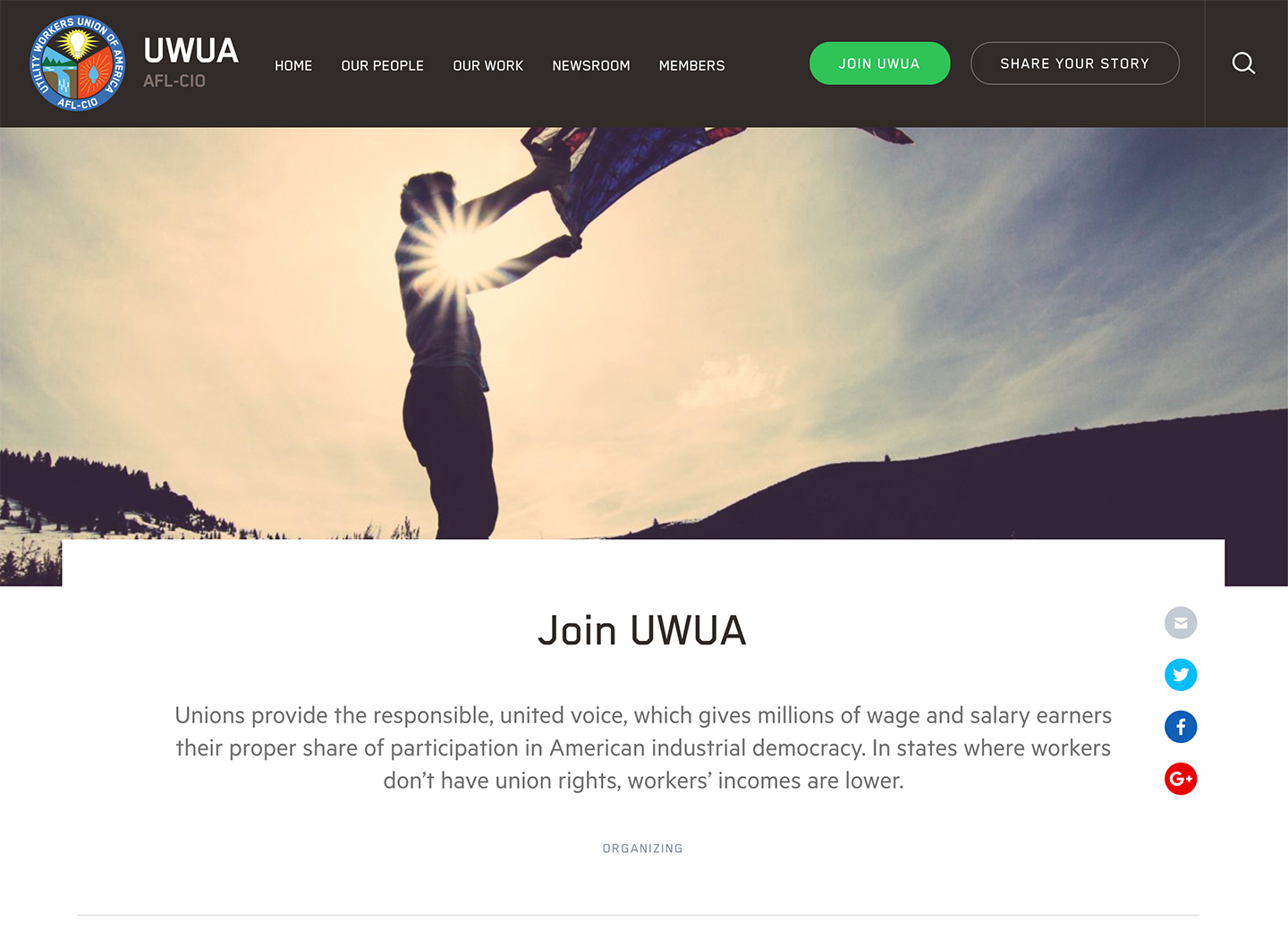 Utility Workers Union of America (UWUA): UWUA Utility Workers Union of America - Page Template