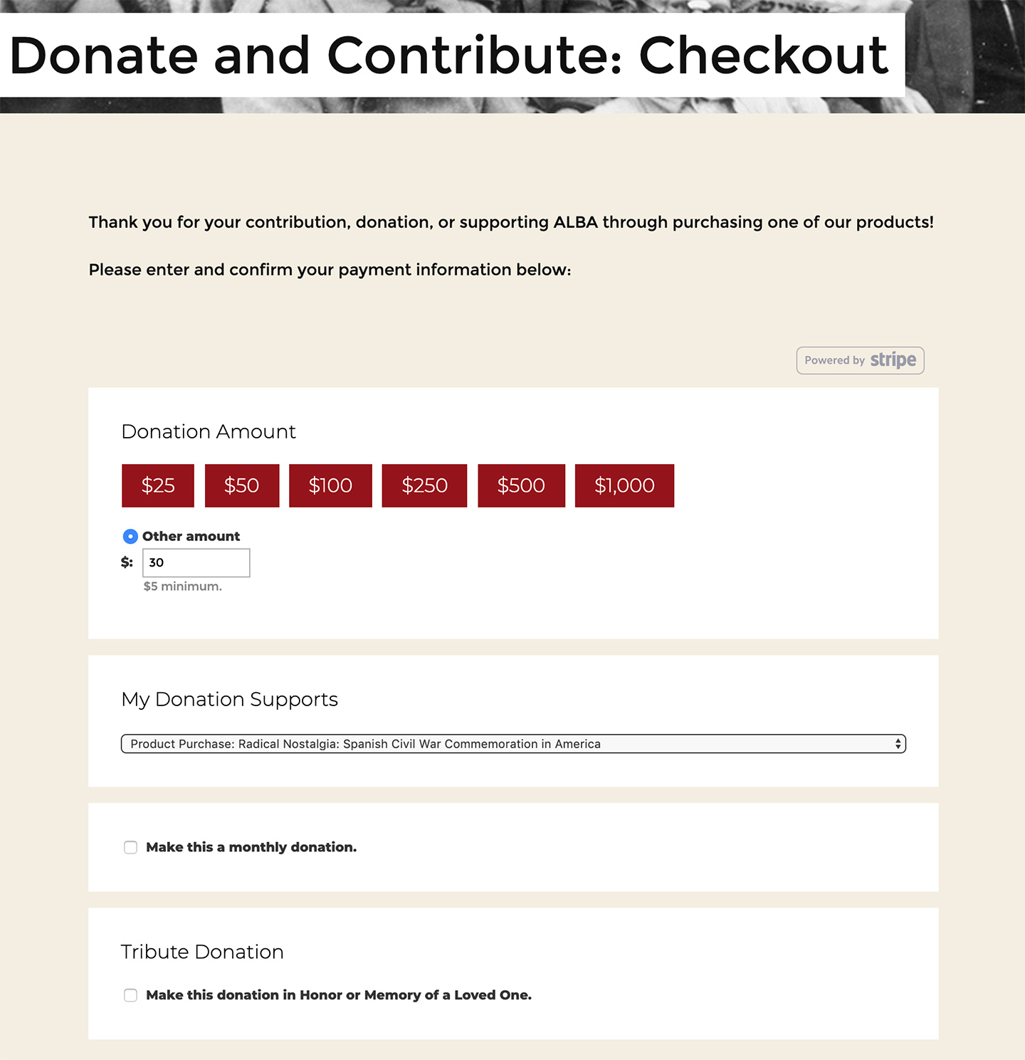 The Abraham Lincoln Brigade Archives (ALBA): Abraham Lincoln Brigade Archives: Donation and Checkout Page