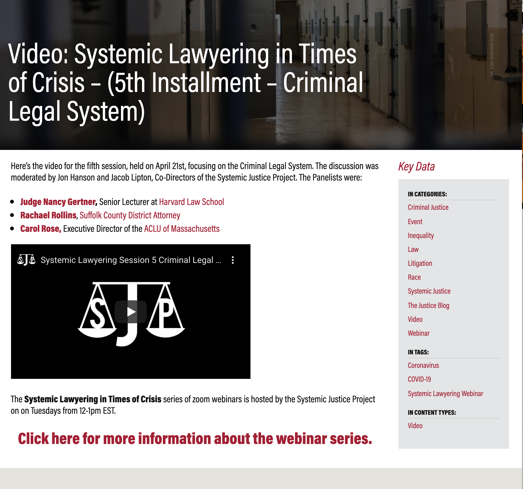 Harvard Law School - Systemic Justice Project: Harvard Law School Systemic Justice Project - Single Item