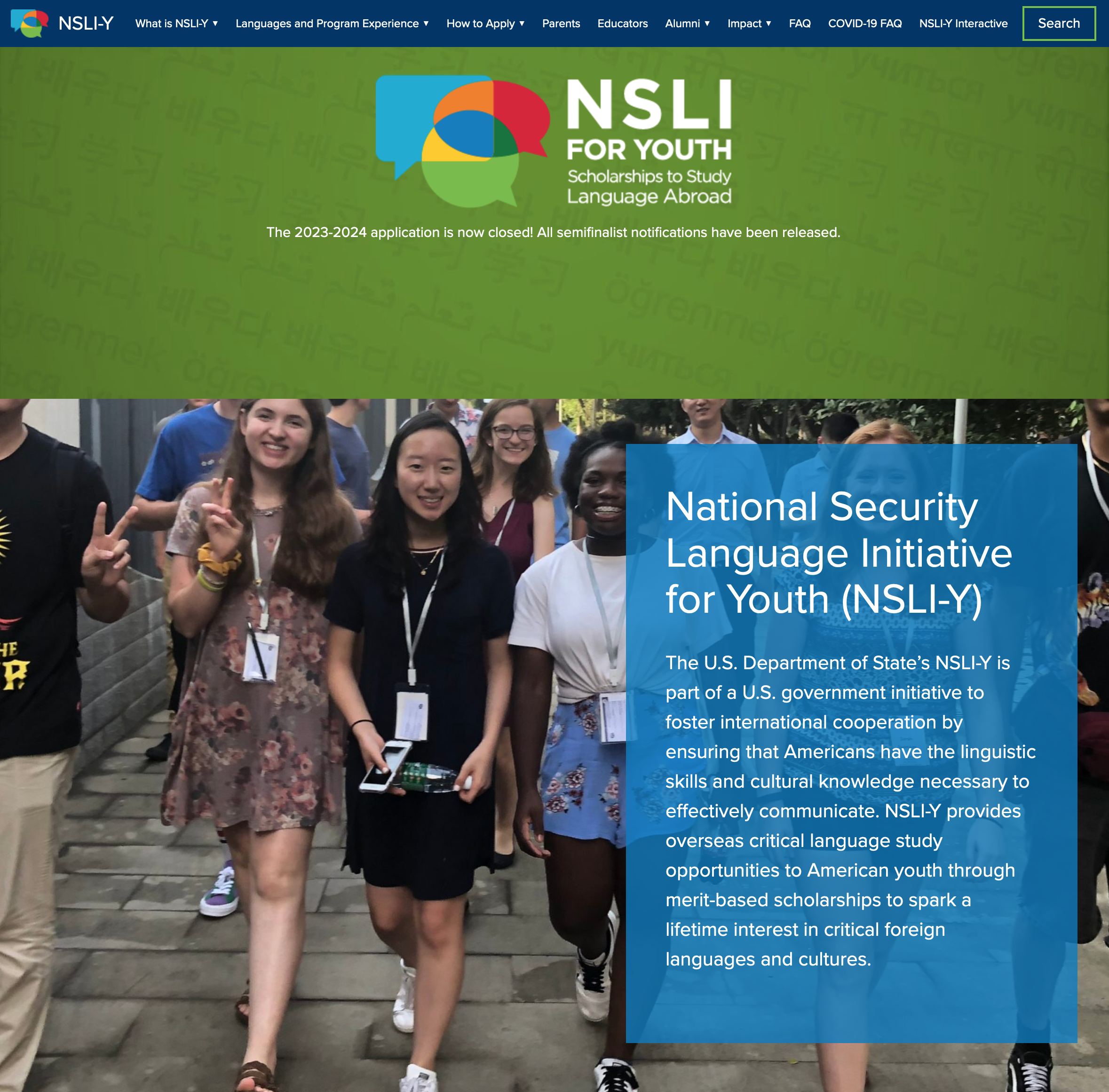 NSLI for Youth: NSLI-Y Home