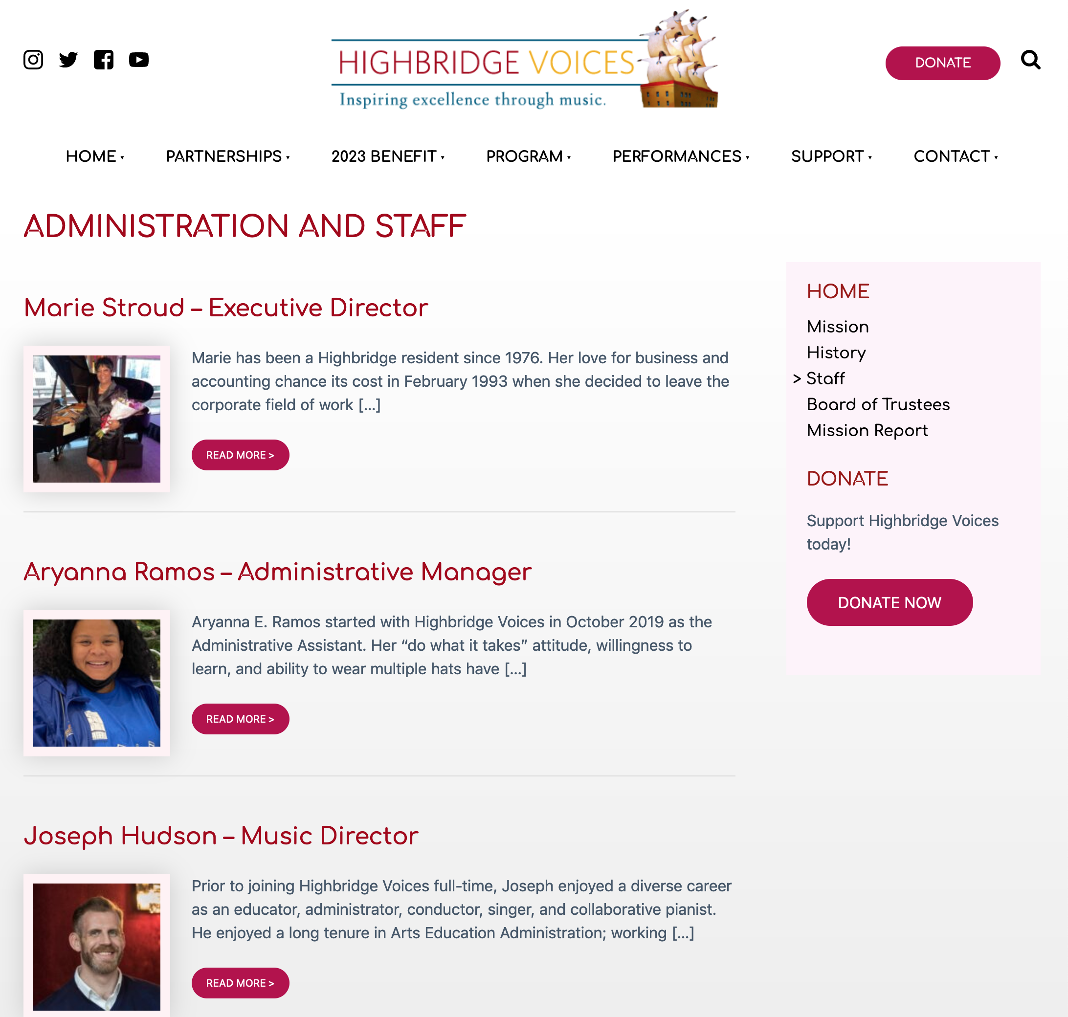 Highbridge Voices 2023 Redesign: Highbridge Voices 2023 Redesign - Staff