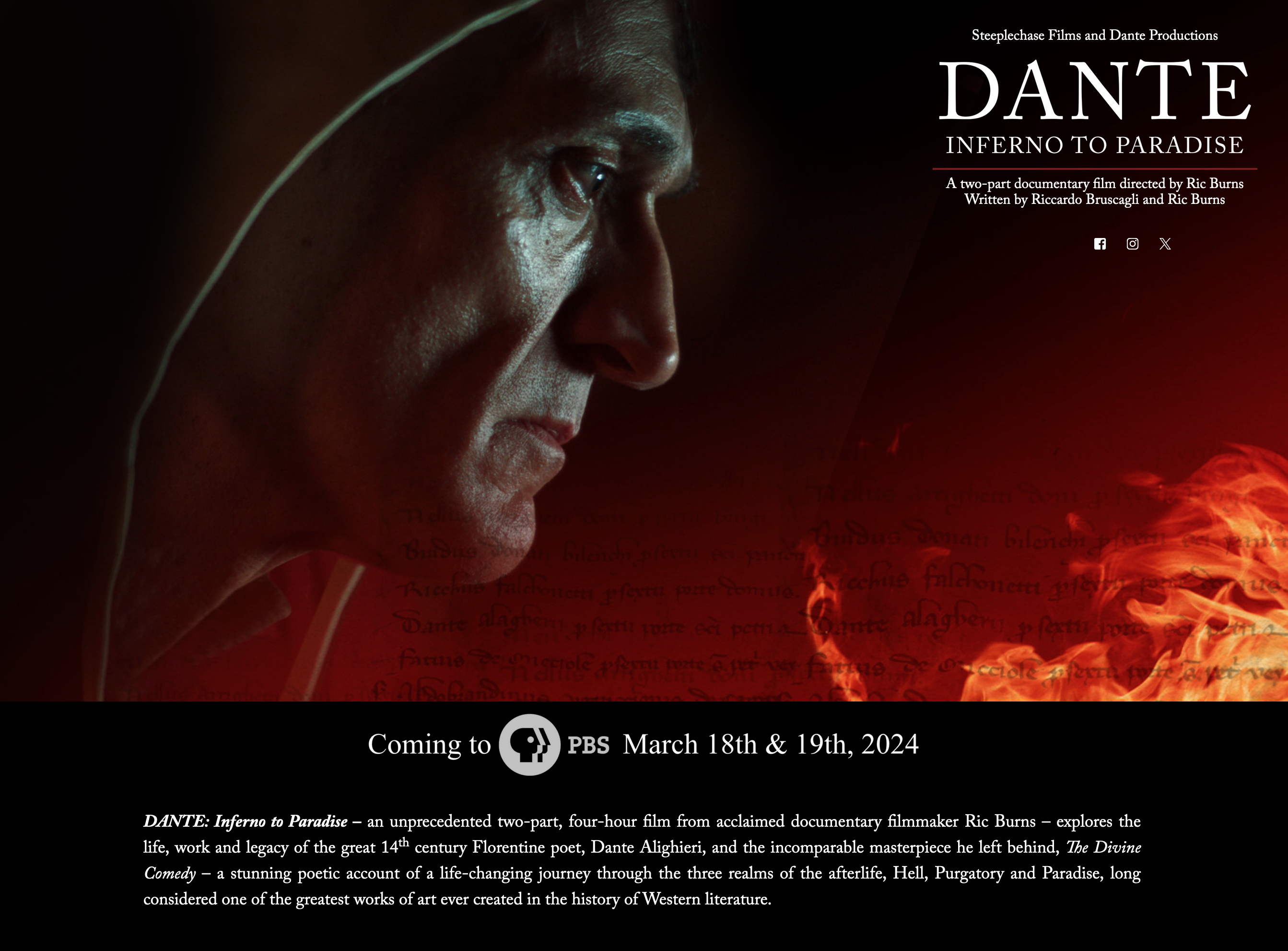 DANTE: Inferno to Paradise from Ric Burns and Steeplechase Films: DANTE: Inferno to Paradiso: Landing Page