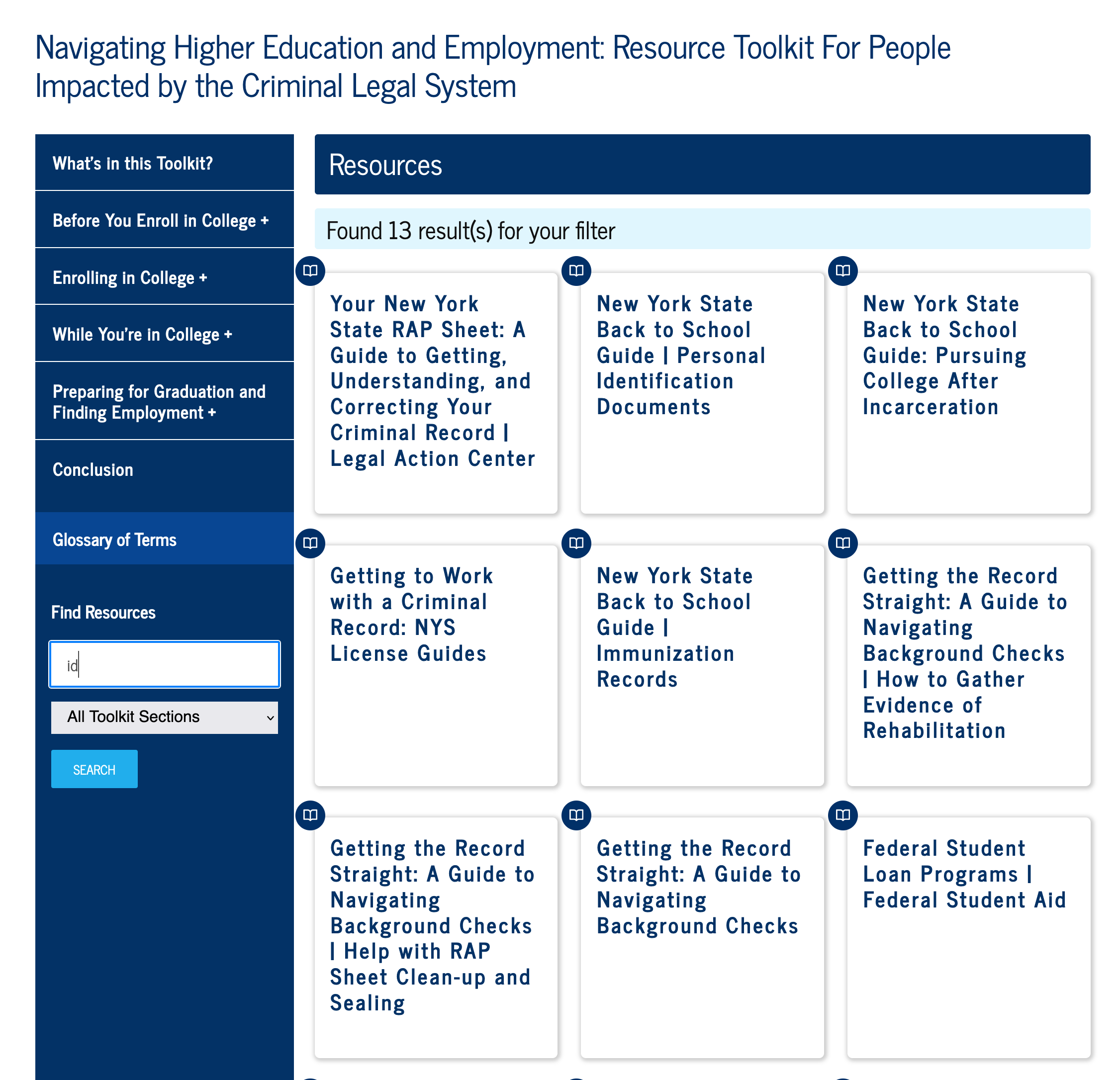 Interactive Toolkit for the Institute of Justice and Opportunity at CUNY John Jay: Justice and Opportunity Institute Toolkit: Resources