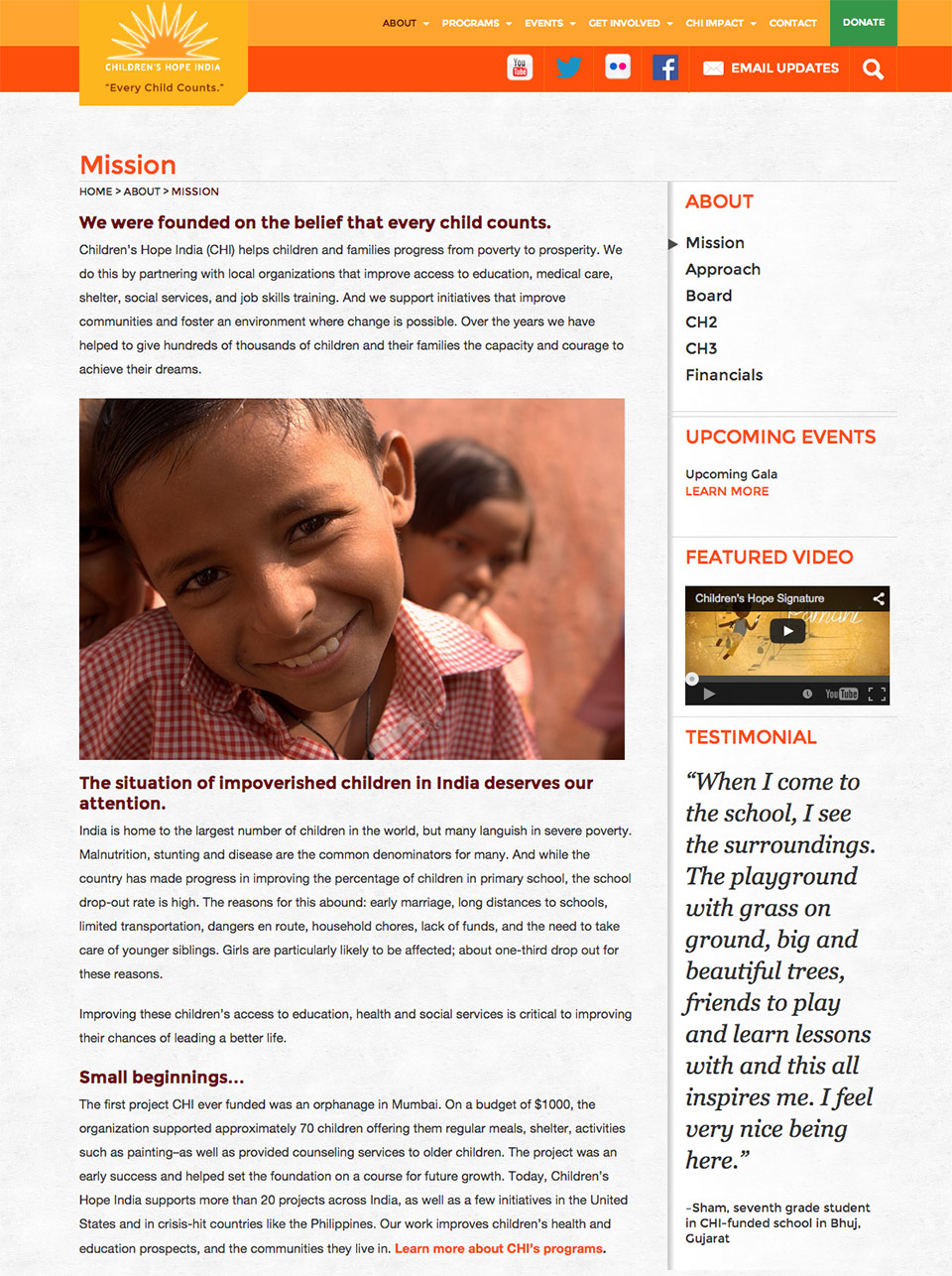 Children's Hope India: Mission Page