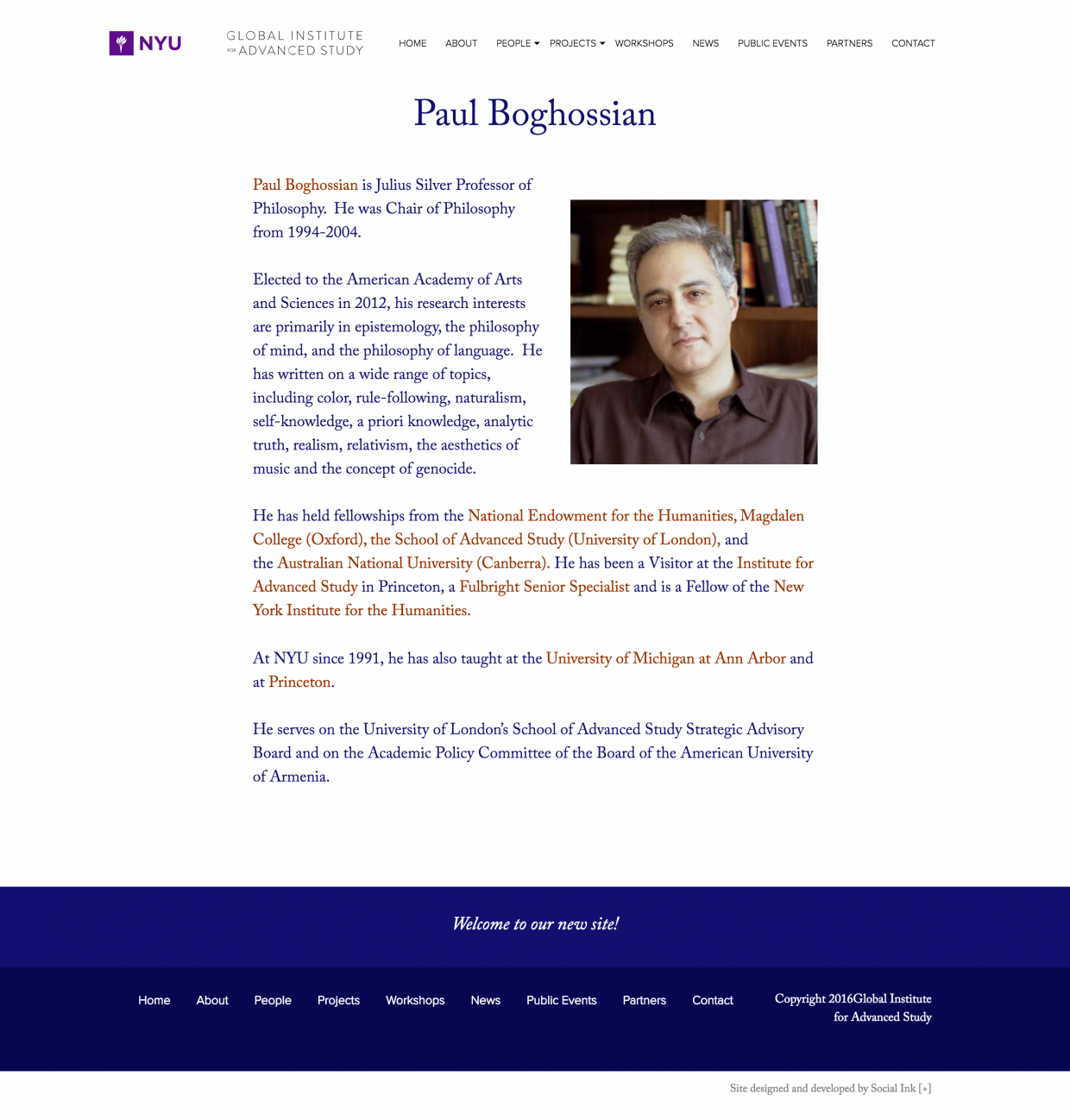 Global Institute for Advanced Study NYU: Featured Staff Page