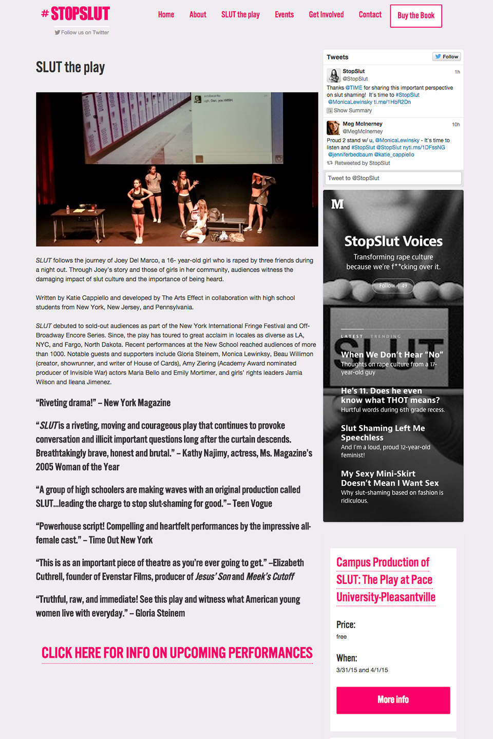 The Feminist Press: #StopSlut: SLUT: The Play Synopsis & Reviews