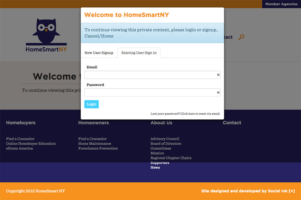 HomeSmartNY: Member Agency Portal