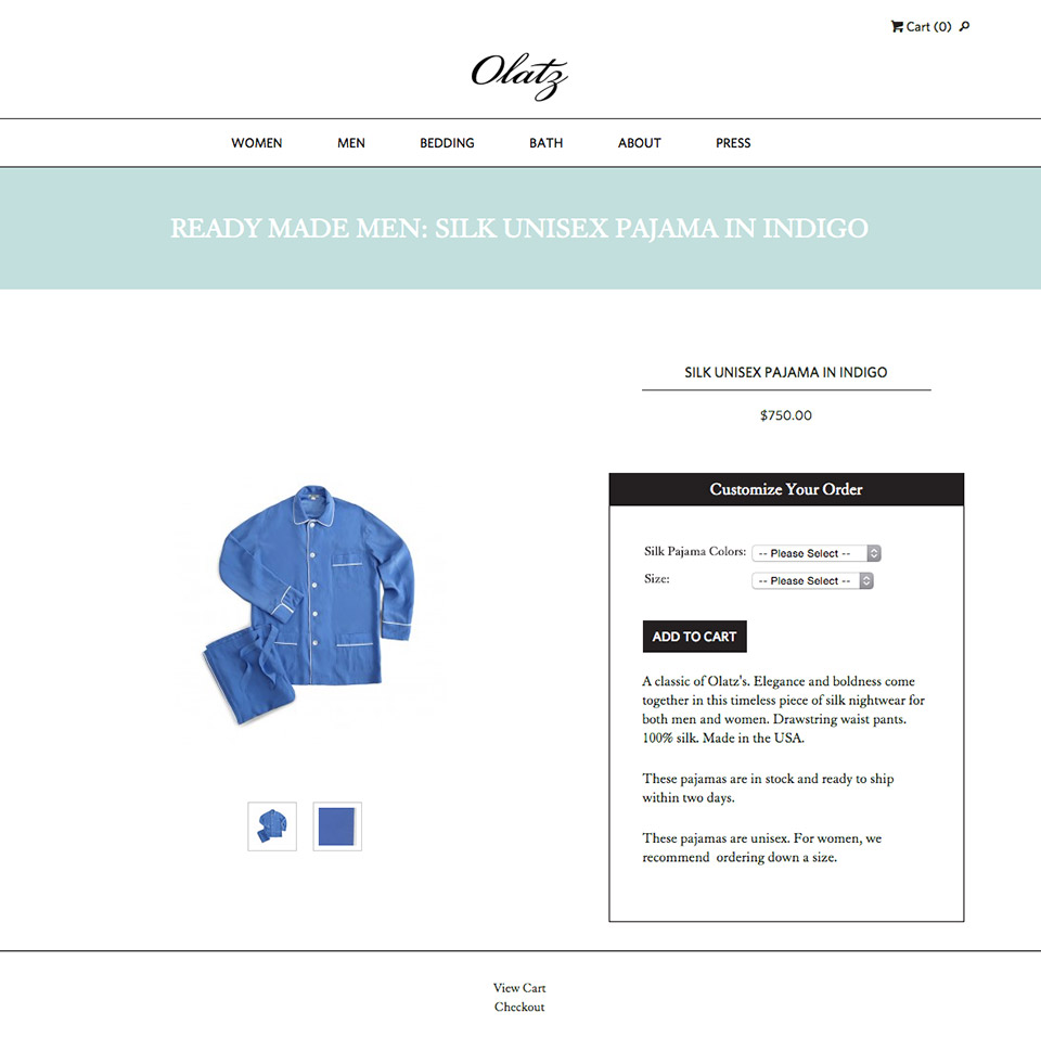 Olatz: Product Page