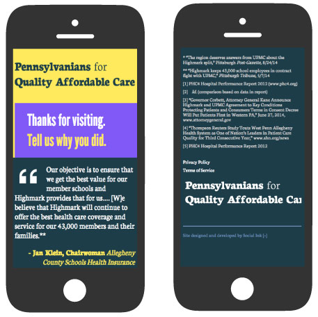 Pennsylvanians for Quality Affordable Healthcare: Mobile Responsive Design (RWD)