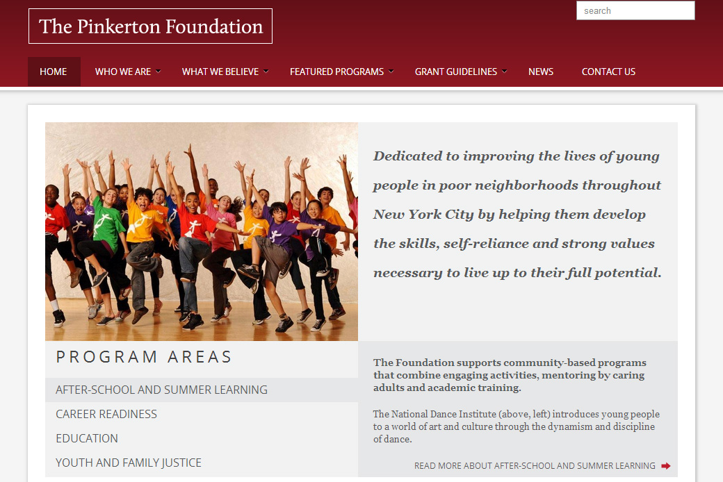 The Pinkerton Foundation: Pinkerton Foundation Homepage