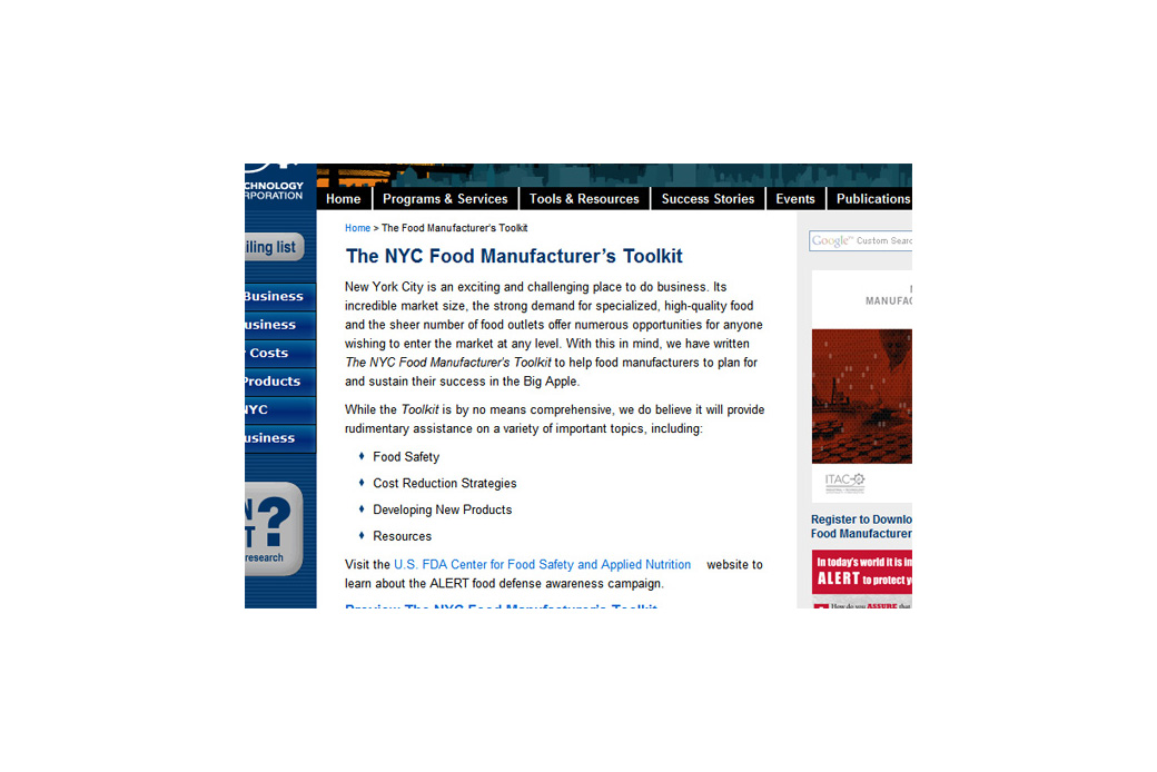 ITAC Food Manufacturer's Toolkit: ITAC Toolkit
