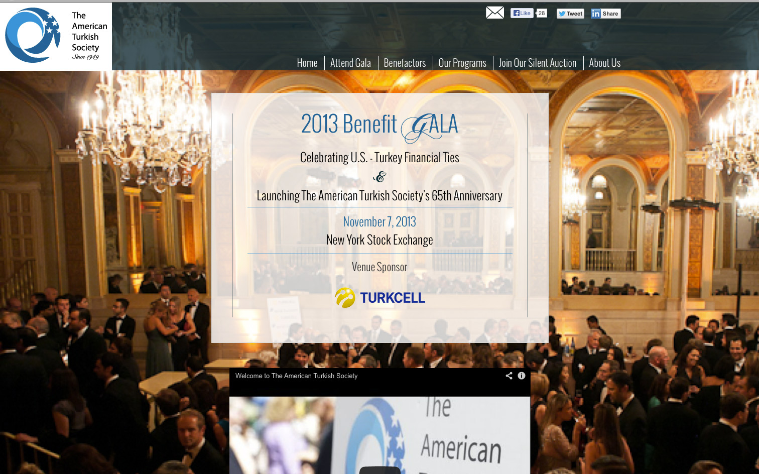 American Turkish Society Fundraising Microsite for Annual Gala