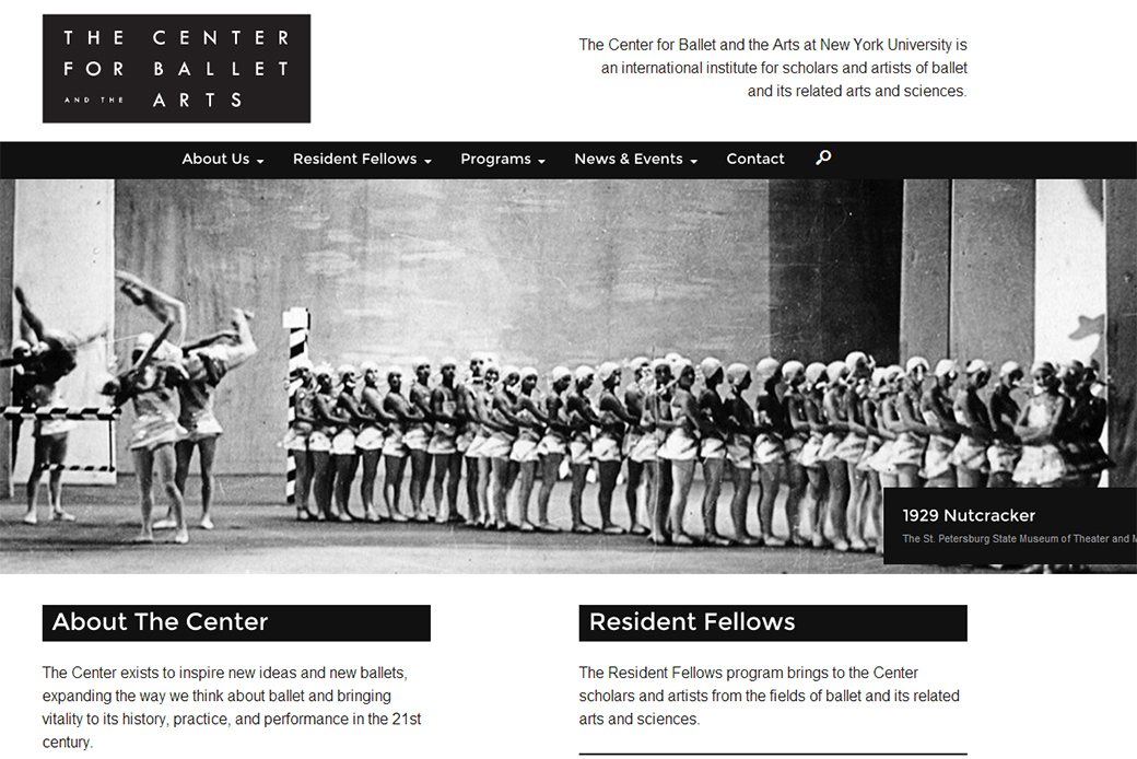 NYU's Center for Ballet and the Arts: NYU Center for Ballet and Arts - Homepage - Social Ink