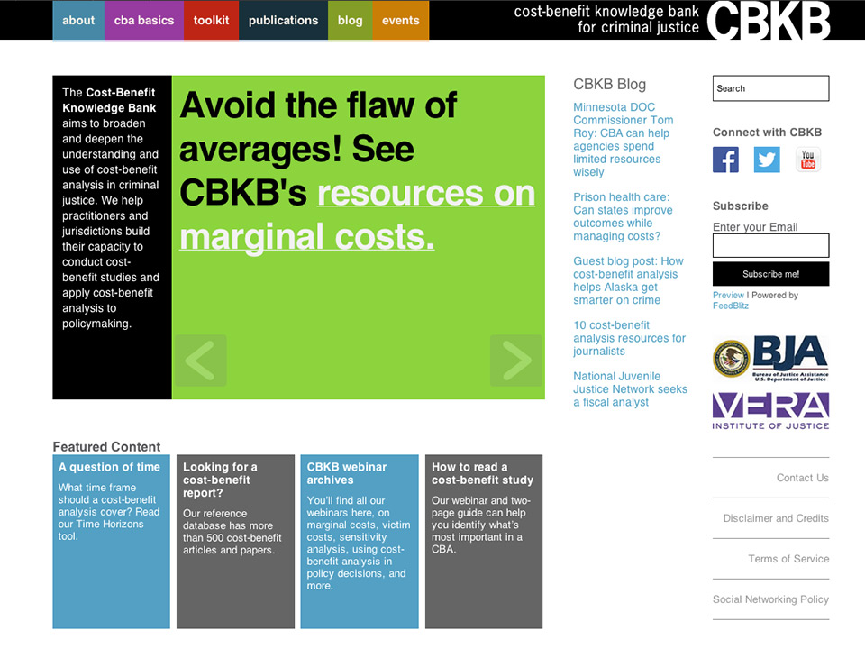 Cost-Benefit Knowledge Bank for Criminal Justice (Vera Institute of Justice - CBKB)