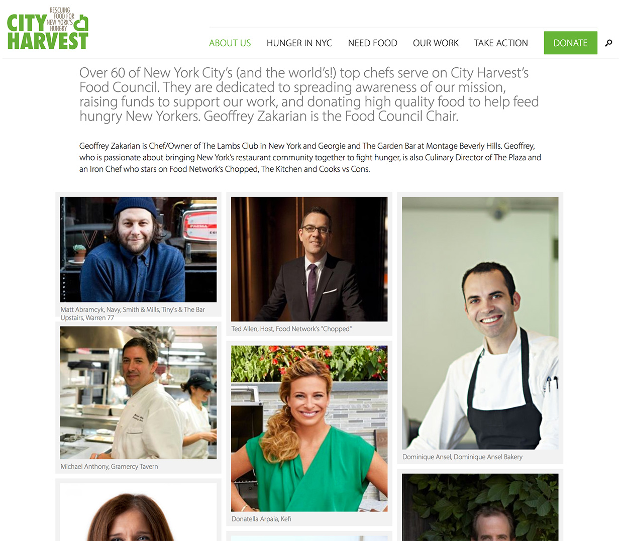 City Harvest: A masonry grid presents groups of people on the new site--in this case the City Harvest Food Council.