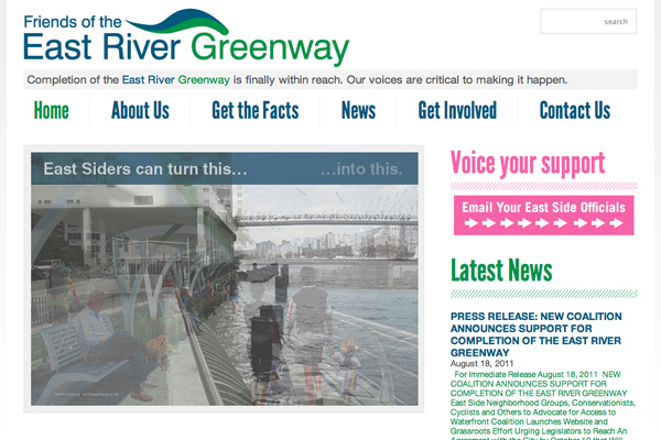 New website for Friends of the East River Greenway launches!