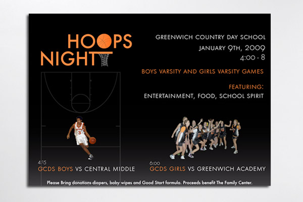 Hoops Night: Greenwich Country Day School Flyer