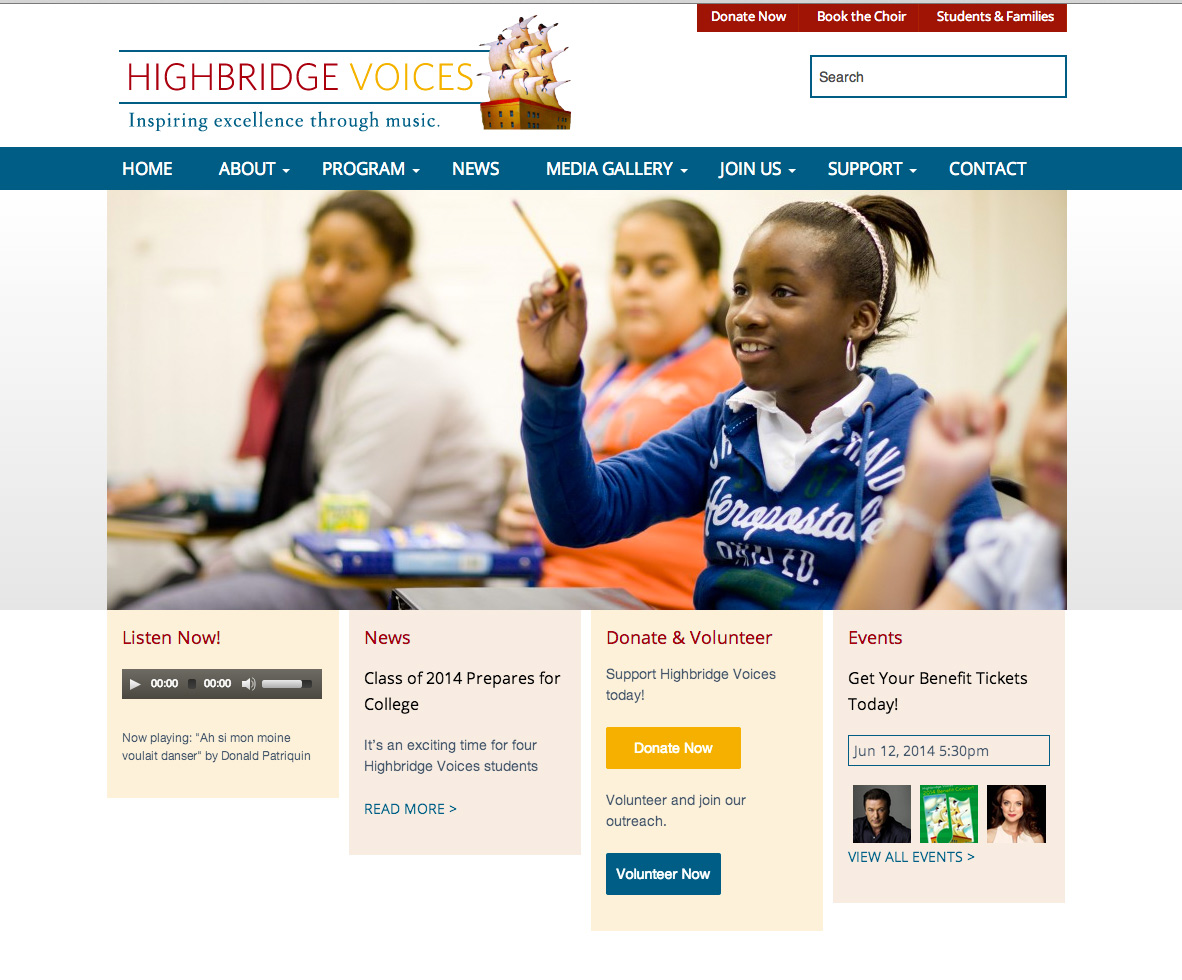 Help us sing the praises of the new Highbridge Voices website