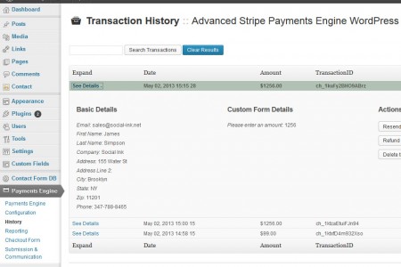 Advanced Payment Engine WordPress - Overview History