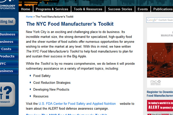 ITAC Food Manufacturer's Toolkit