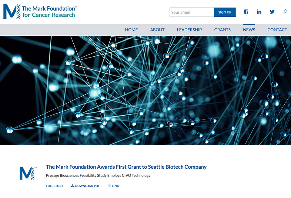The Mark Foundation for Cancer Research: Automated News Archive