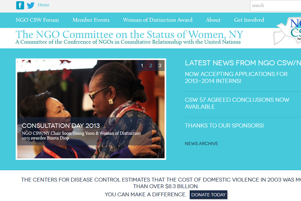 The NGO Committee on the Status of Women, NY new website is live!