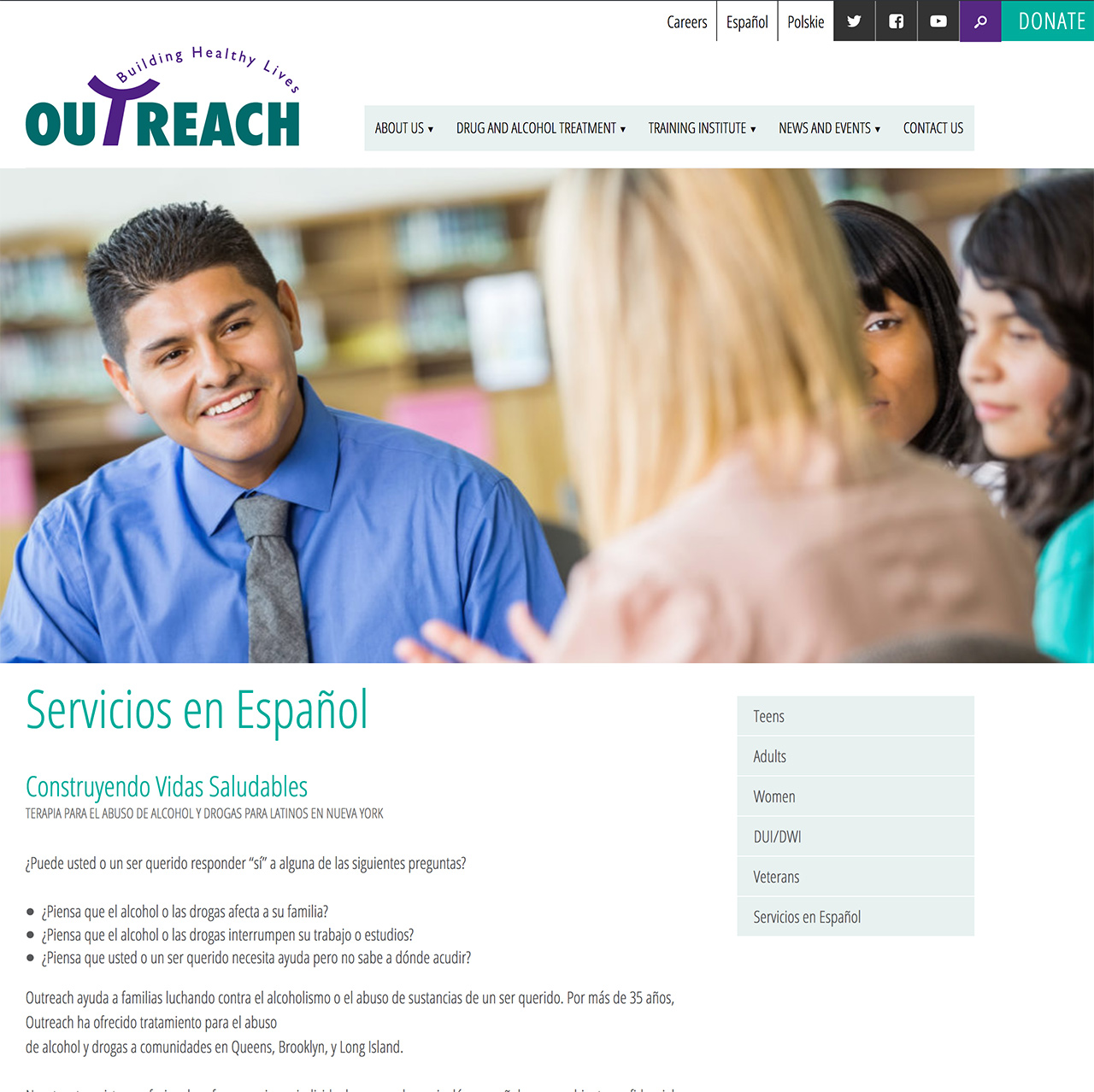 Outreach Development Corporation: Outreach Services and Editable Sidebar Quick Links