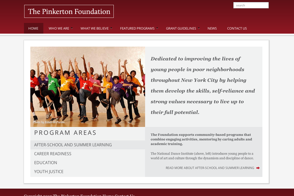 Pinkerton Foundation Launches New Website in Order to Better Launch the Futures of NYC Kids