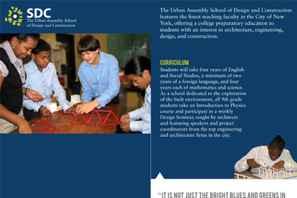 Urban Assembly School of Design and Construction:  Brochure: UASDC Brochure Cover